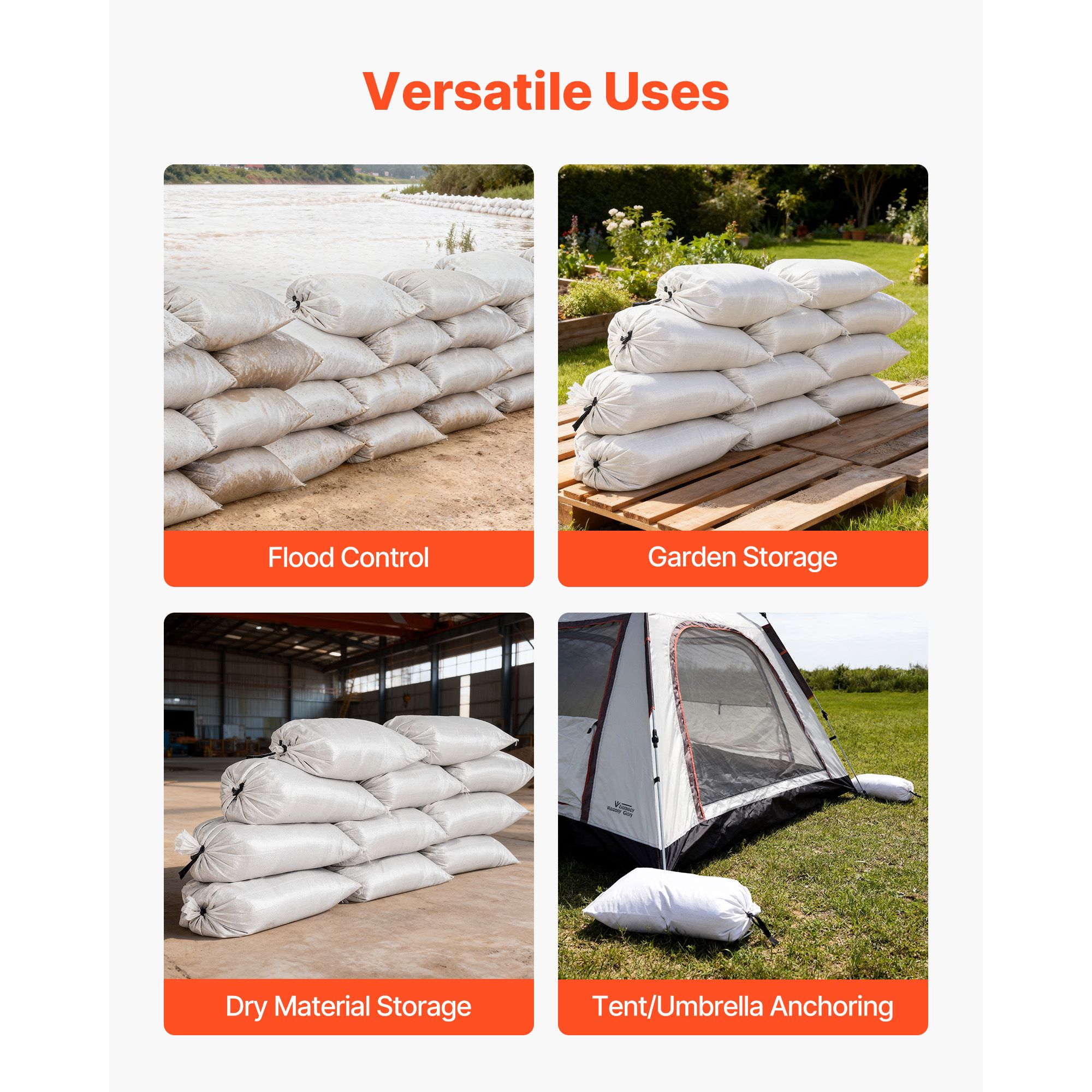 Empty Sandbags, 100 Packs 16 x - đánh giá và giá Flood Barrier Bag
